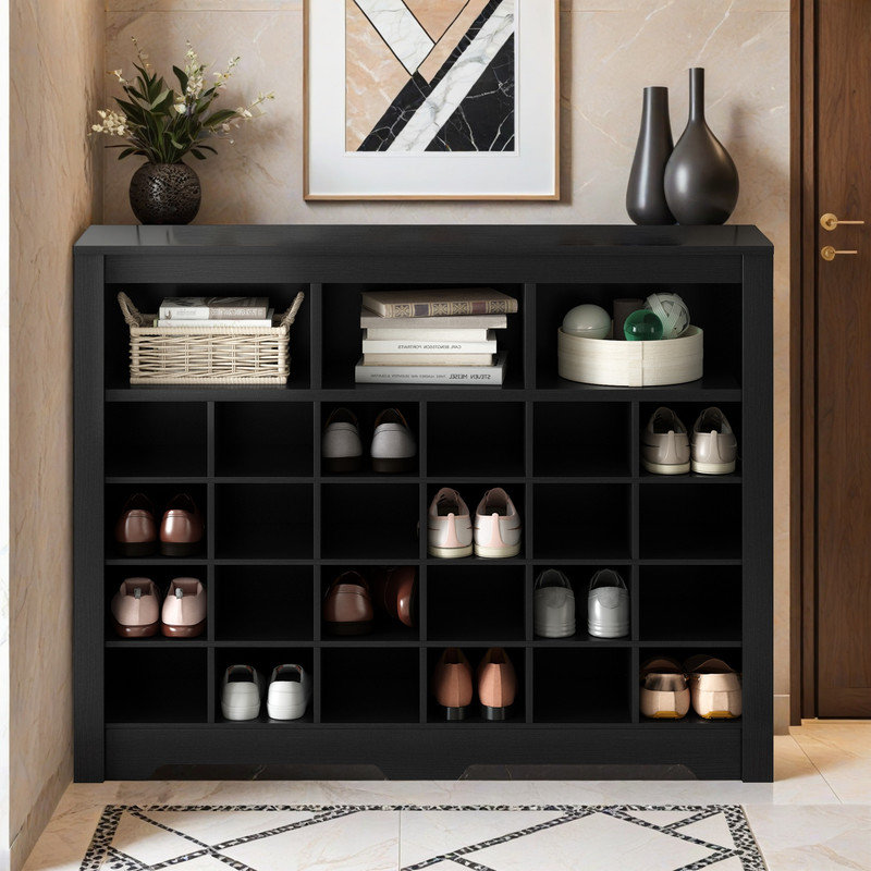 Rebrilliant 24-Shoe Storage Console - Modern Entryway Cabinet With ...