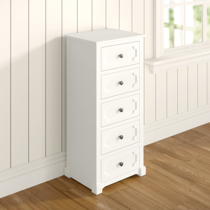 Oldtown 42 cm W Chest of 5 Drawers, White