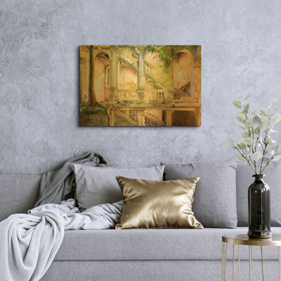 « Ruine de villa poétique » de Roman Robroek, tableau mural en métal doré, 91,4 cm x 61 cm