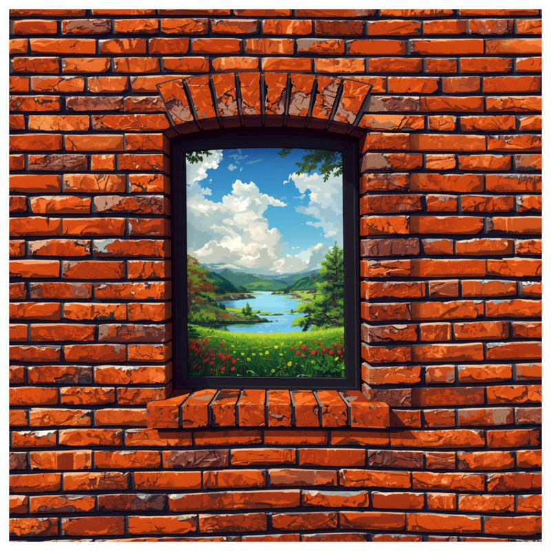 Window Brick Wall Comforter, Queen