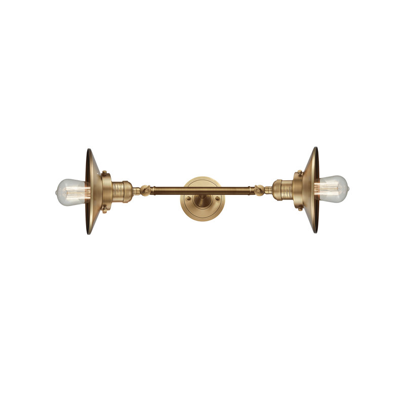 Éclairage pour salle de bain à intensité variable 2 lumières Gault, Ampoule DEL 6 watts Vinage, Laiton brossé, Laiton antique