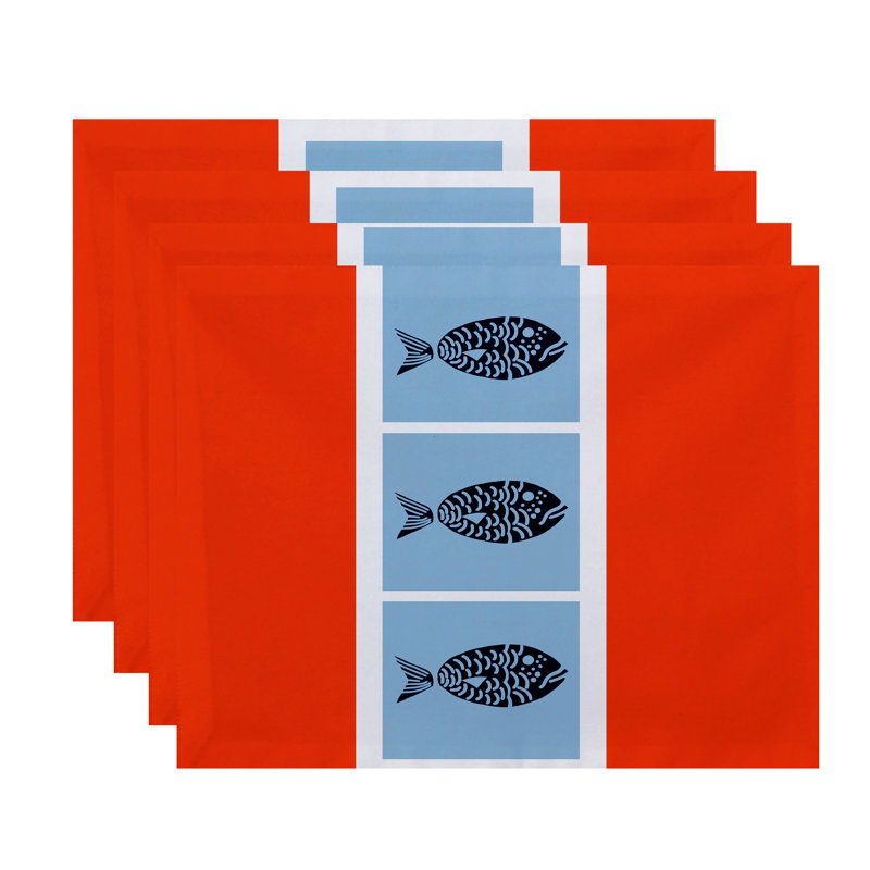 Bartow Polyester Nautical Rectangle Placemat, Orange