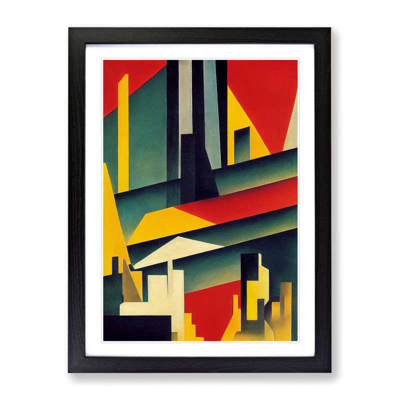 XV1022-4428X The Abstract Architecture No.3 - Print, White, 66cm H x 48cm W, Black Framed Paper
