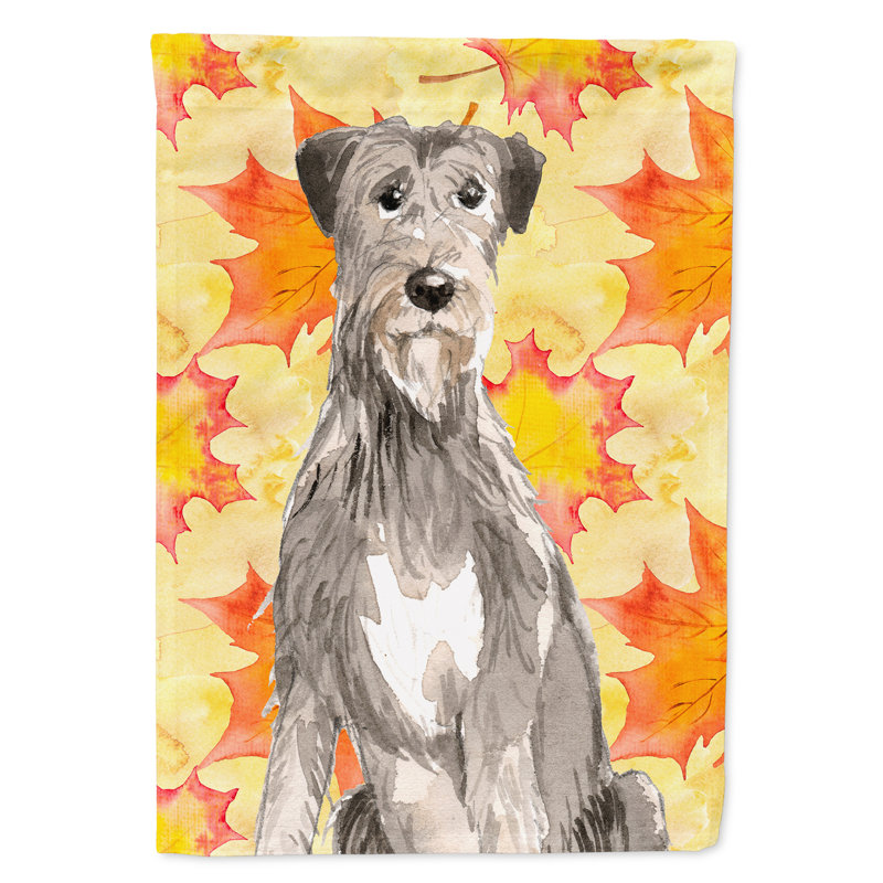 Automne 2 côtés en polyester 15 x 11 po drapeau de jardin, Lévrier irlandais gris