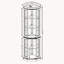 Vitrine de coin lumineuse classique avec tablettes réglables en verre, blanc antique-1472258363