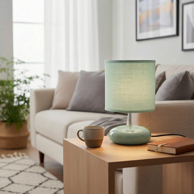 Ceramic Table Lamp With Shade Halo Sage