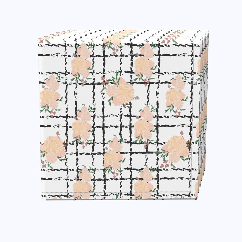 Cotton Twill Floral Square Napkin