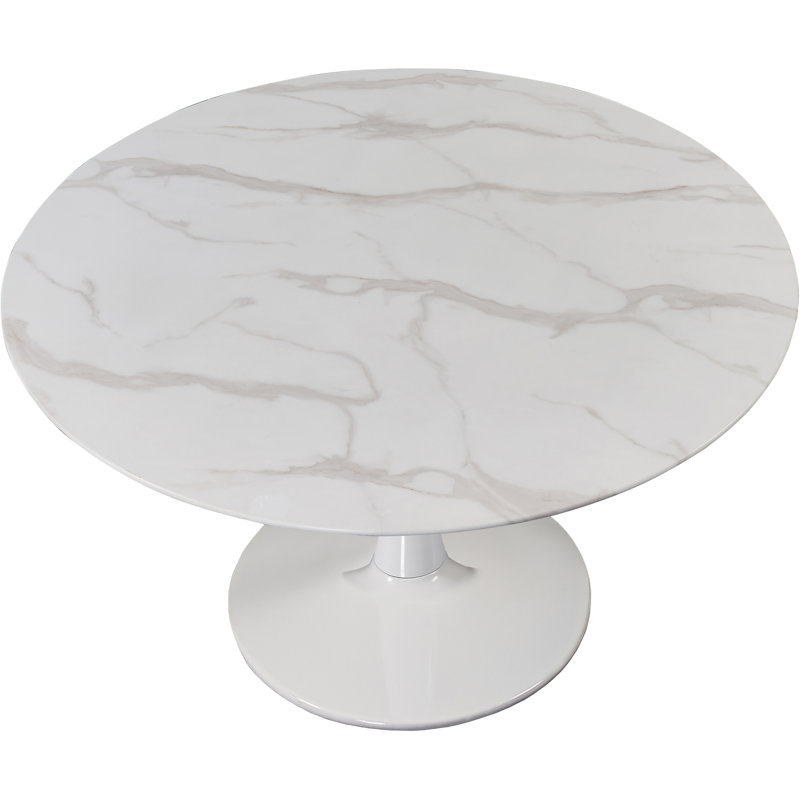 Table de salle à manger Holly Sevinc, Blanc, L 48 po x L 48 po