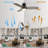 44" Irme 3-Blade  Flush Mount Modern Ceiling Fan with Light -1040694614-1040694613