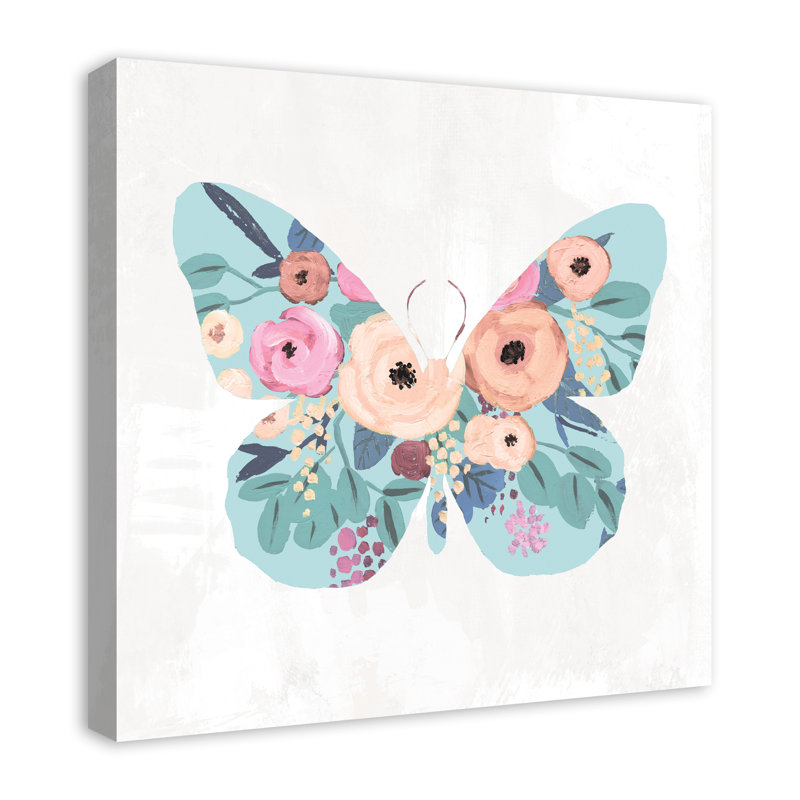 Art sur toile papillon floral Clooney, H 20 po x l 20 po x P 1,25 po