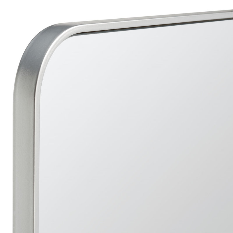 Evvie Silver Rectangular Metal Framed Wall Mirror