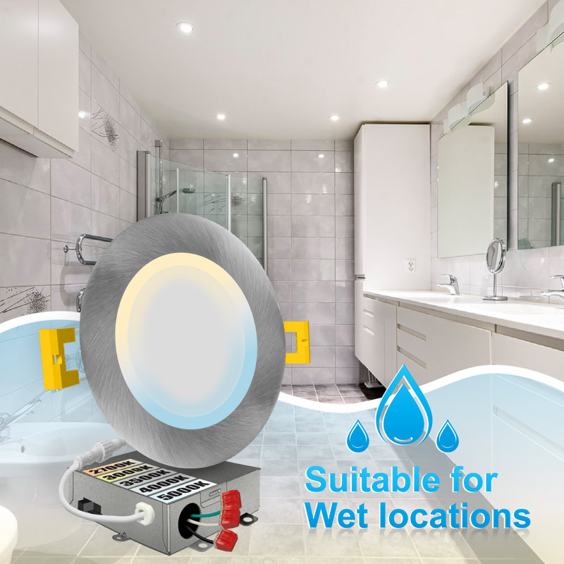 Panel Downlight 6'' Selectable Color Temperature Dimmable Air-Tight IC Rated LED Canless Recessed Lighting Kit