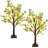 Easter Decoration Set Of 2 Lighted 24 Inch Artificial Tree With Easter Eggs & Colourful LED Lights, Light Up Tabletop Bonsai Tree For Table Home Holiday Spring Decor