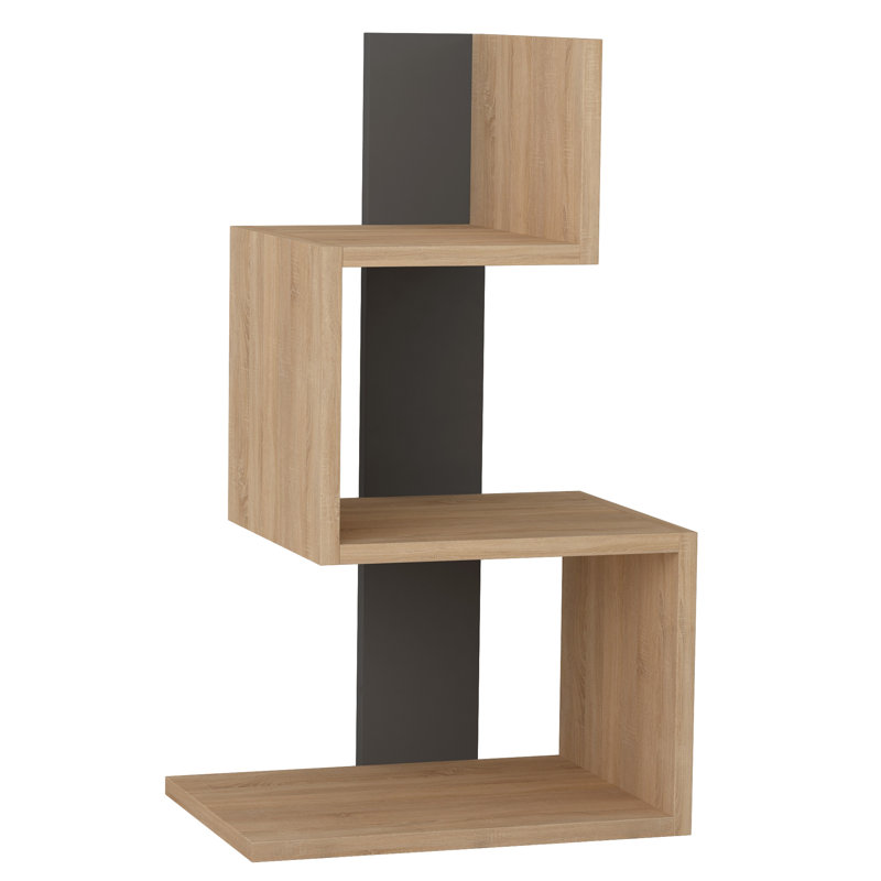 Chambers Modern 3-Tier Side Table, Oak/Anthracite