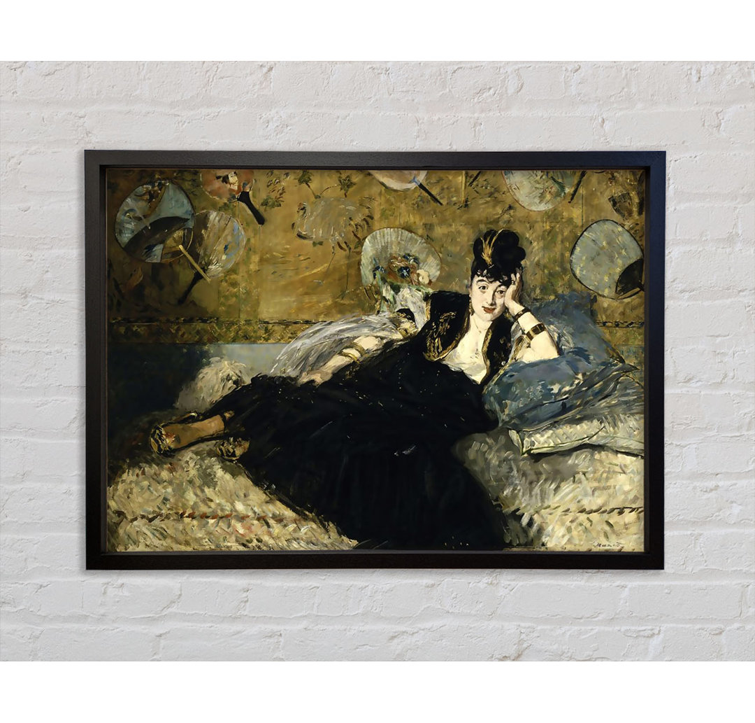 Frau mit Fächer von Edouard Manet - Einzelner Bilderrahmen Kunstdrucke auf Leinwand