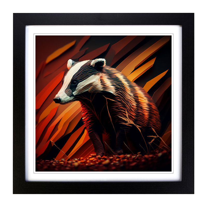 Single Picture Frame Print on Wood, Black
