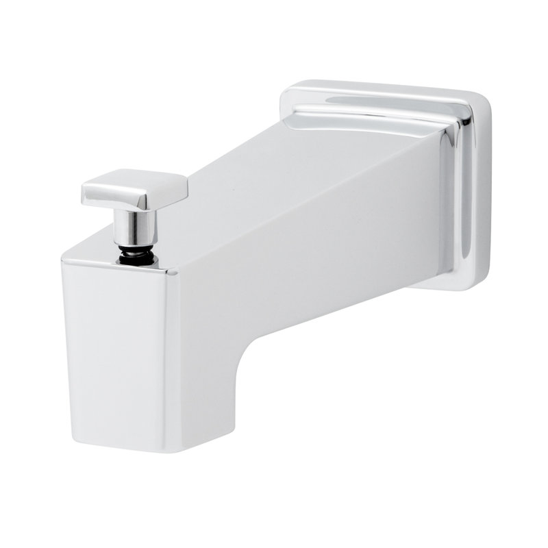 Kubos Wall Mounted Tub Spout Trim with Diverter, Polished Chrome