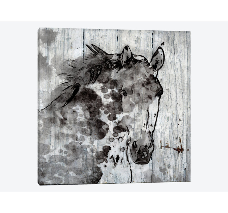 « winter cheval », impression sur toile, H 37 po x l 37 po x P 1,5 po, Toile tendue, Pas de tapis
