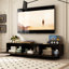 Meuble télé moderne minimaliste avec rangement caché et charnières en métal robustes, 71,7 pouces, noyer foncé