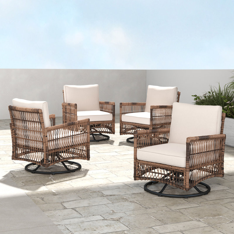 Aldophe Swivel Premium All-Weather Wicker Outdoor Lounge Chair