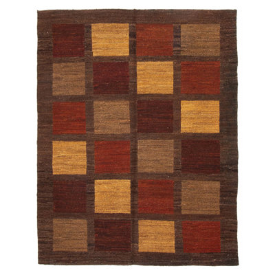 Tapisserie naturelle taupe kilim 5 pi 0 po x 6 pi 4 po