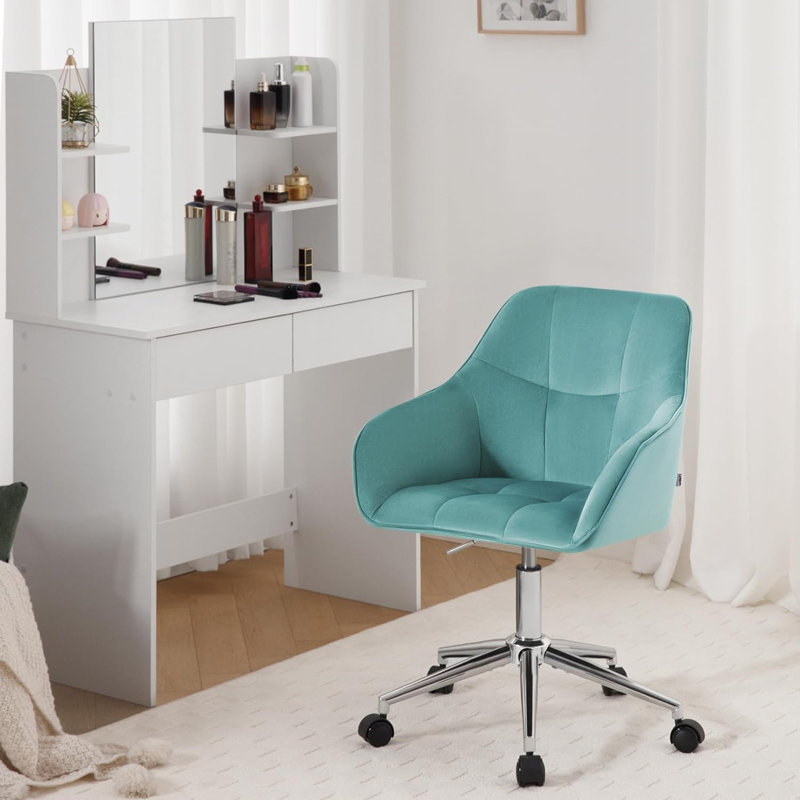 Failand Velvet Task Chair, Turquoise