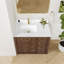 Meuble-lavabo simple 36 po avec plateau en pierre de quartz blanc Jakarta-20522422-20522423