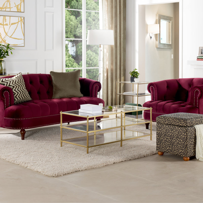 Mercer Velvet Armchair, Burgundy Velvet
