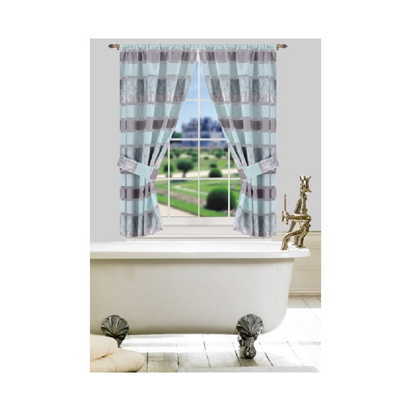 Florine Sheer Curtain Pair, Aqua