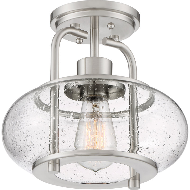 Spofford Glass Semi Flush Mount, Brushed Nickel