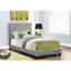 Lit simple tapissier avec aspect en cuir gris et similicuir pour une chambre chic et confortable