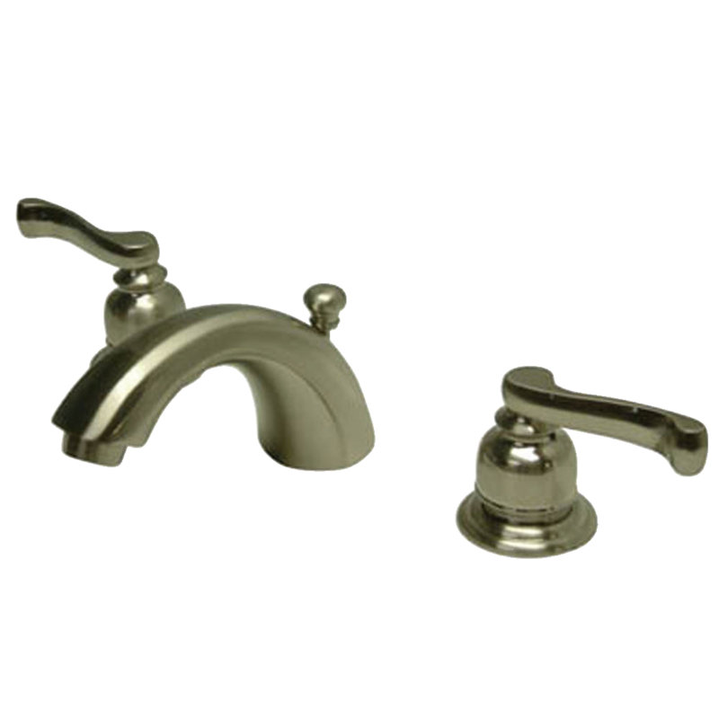Widespread faucet Bathroom Faucet with Drain Assembly, Satin Nickel