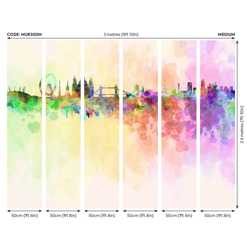 Bendale Matte Wall Mural, 240cm L x 300cm W