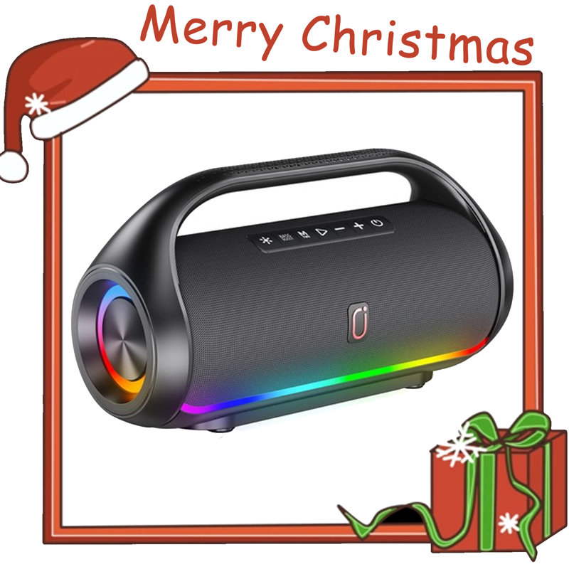 Haut-parleur portable Bluetooth Jyx imperméable avec basses puissantes et lumières DEL, haut-parleur sans fil portable pour la maison, la plage, le camping en plein air, supporte la carte USB / tf / aux / tws, lecteur de musique stéréo 3D ambiophonique