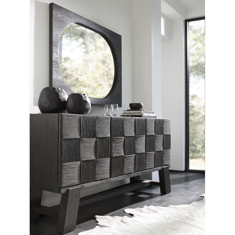 Black Woven Rope Contemporary 76'' Sideboard