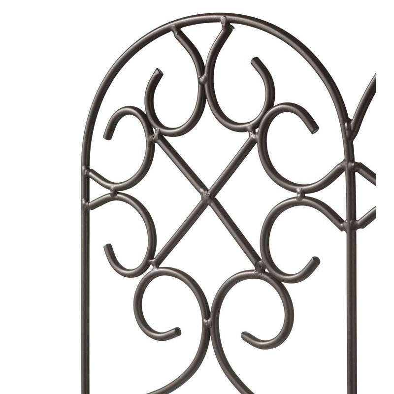 Scrollwork Wrought Iron Edging with Ground Stakes and Gunmetal Finish