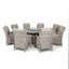Canica Reclining 8 Seat Round Rattan Dining Set - with Rattan Lazy Susan