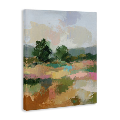 Art abstrait sur toile, "Spring Spring Landscape" par Silvia Vassileva