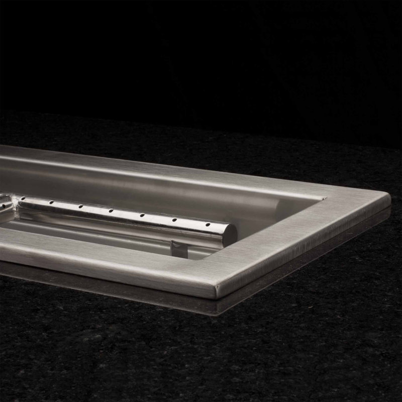 36" Stainless Steel Rectangular Gas Fire Pit Pan