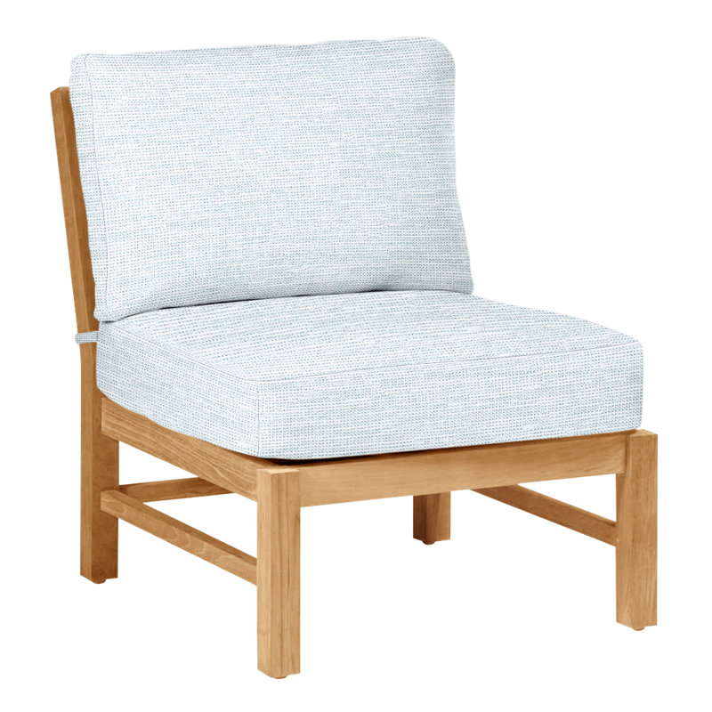 Fauteuil de chambre modulaire d'extérieur Club Teak, Pas de soudure, Papier ciel, Teck naturel