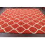 Motif géométrique rouge Tapis décoratif en laine Touffeté à la main