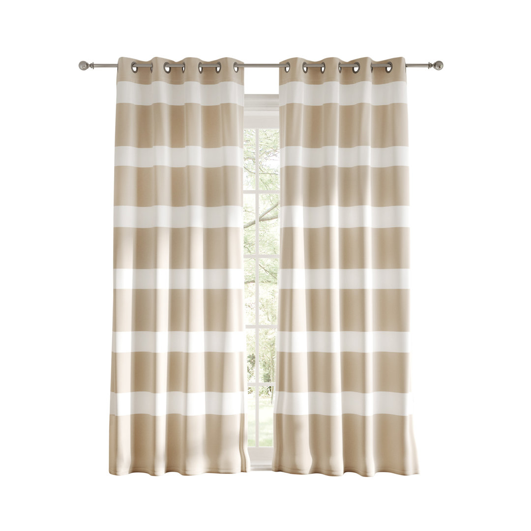 Breton Stripe Polyester Room Darkening Curtain Panel Pair (Set of 2) Tommy Hilfiger Size per 