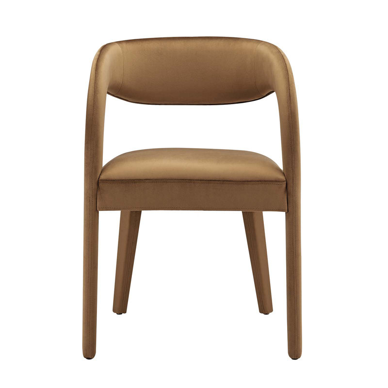 Modway Pinnacle Boucle Upholstered Dining Chair, Velvet Brown