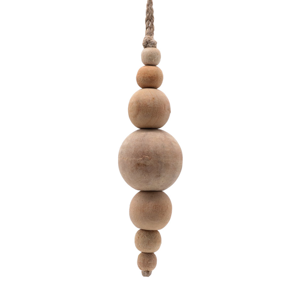 5'' Solid Wood Ball Ornament, Natural