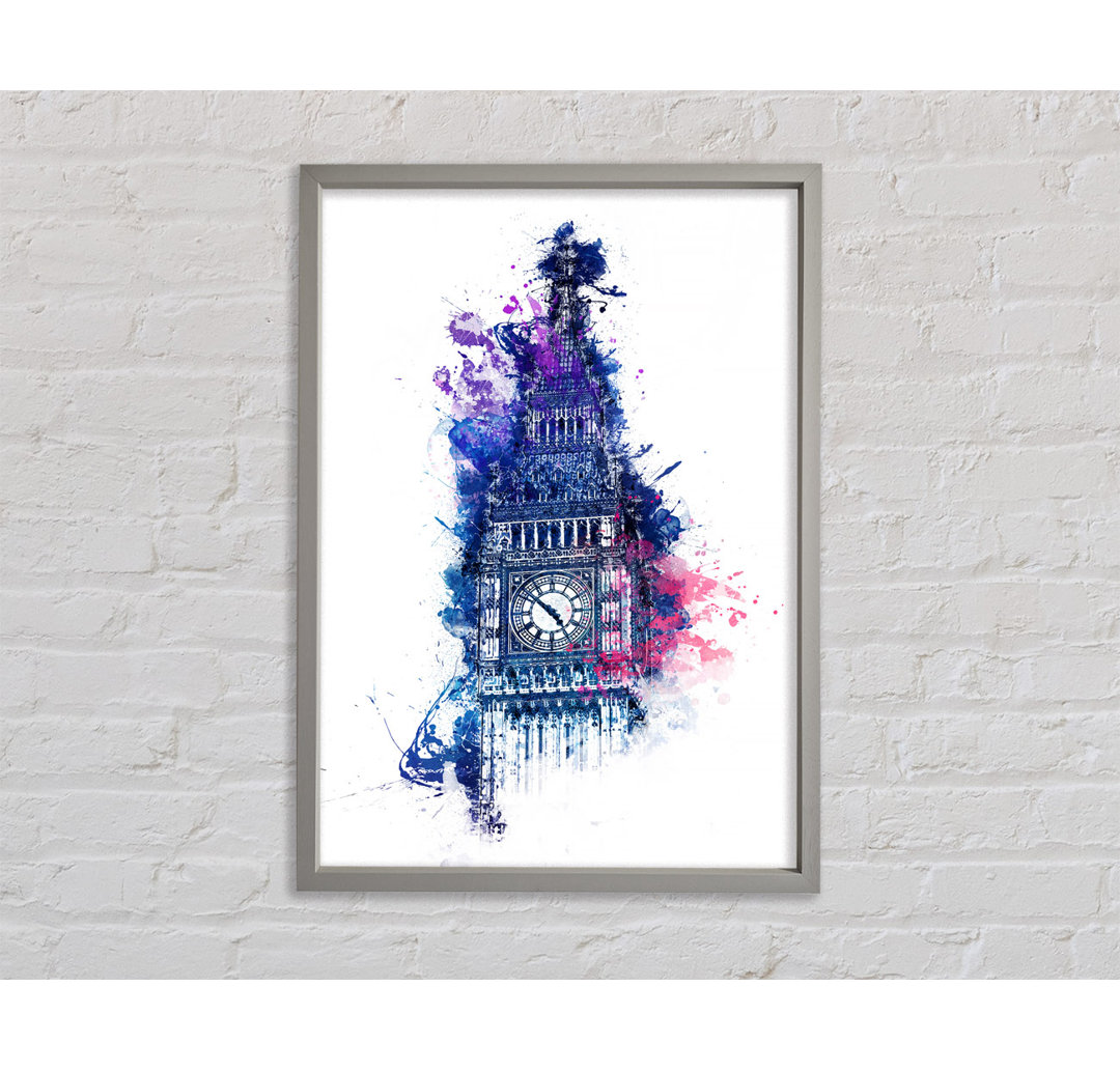 Aquarell Big Ben 4 - Einzelner Bilderrahmen Kunstdrucke auf Leinwand