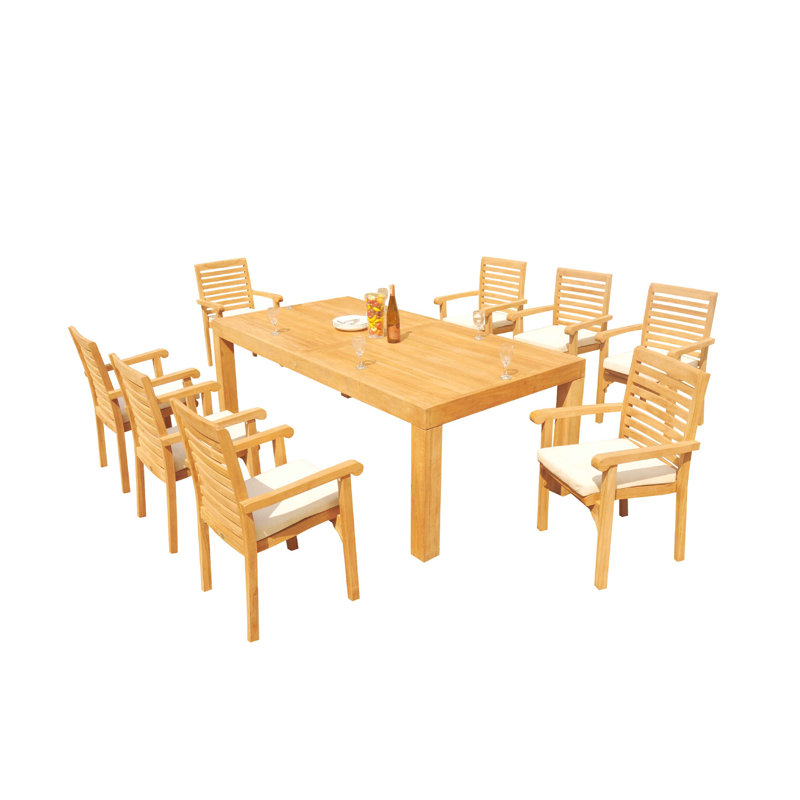 Ensemble de salle à manger rectangulaire pour 8 personnes 130 "Cimah