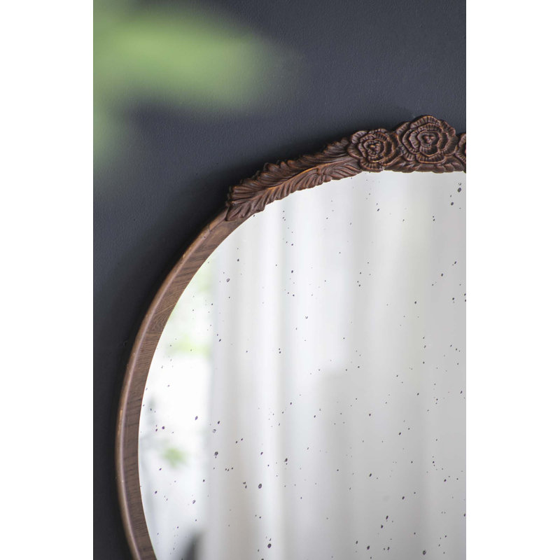 Cadre de miroir antique 30 po, Brun