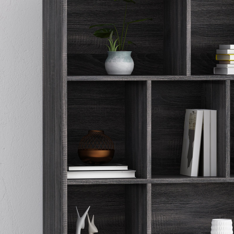 Inoue Storage Bookcase, Dark Grey