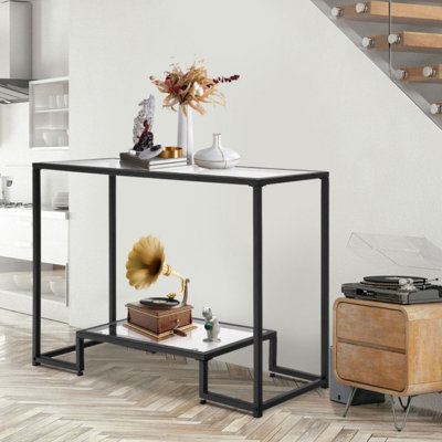 42'' Glass Top Console Table