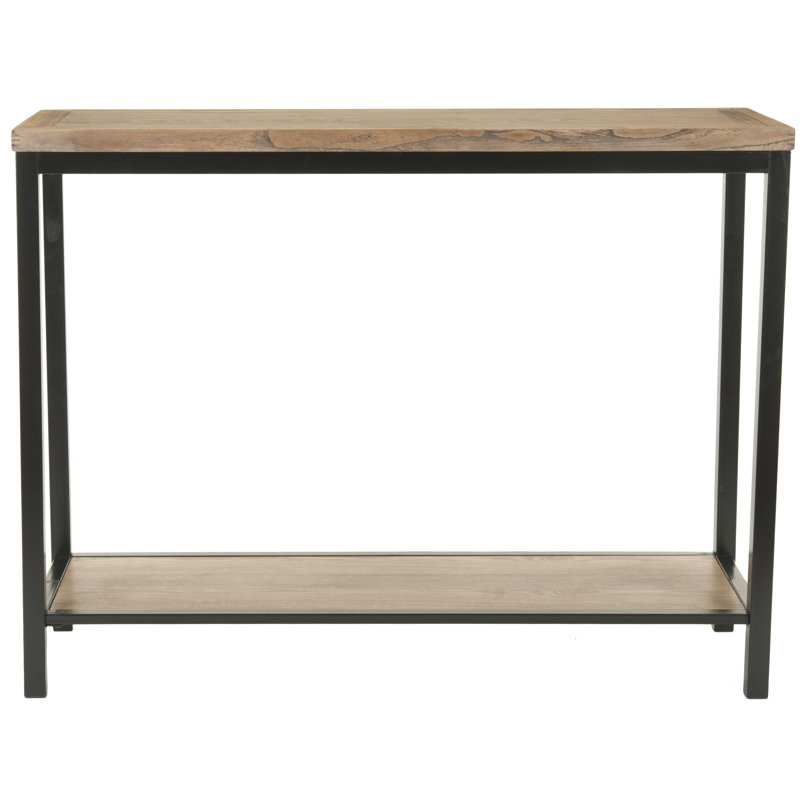 Nehru 41.3'' Solid Wood Top Console Table, Oak